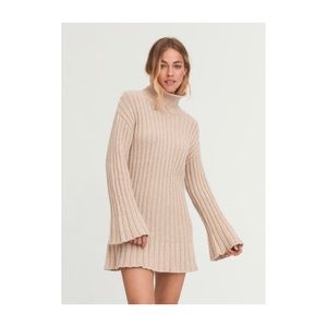 NWT Something Navy Romey turtleneck sweater dress oatmeal